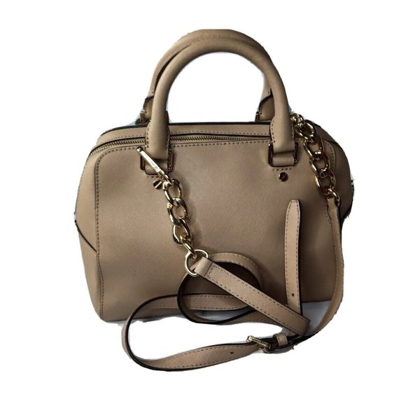 Michael Kors Jet Set Travel Medium Satchel Dark Camel Saffiano Leather MSRP $298 - Picture 4 of 7